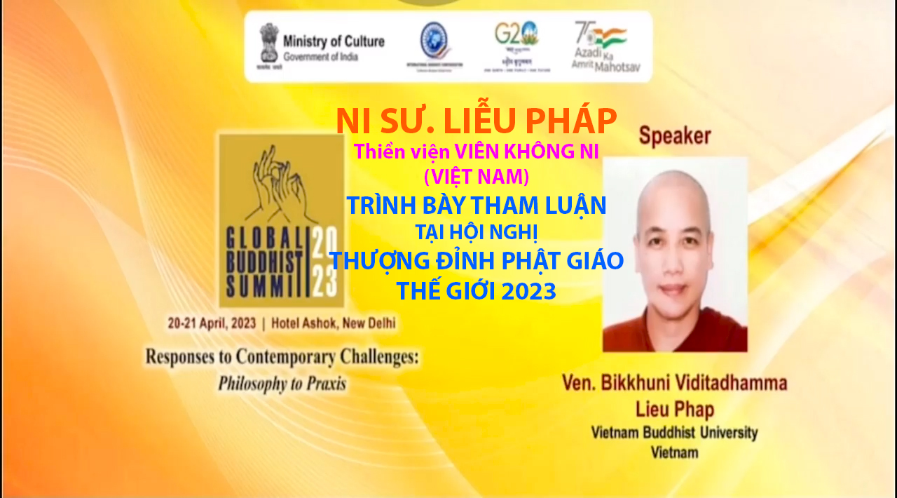 NS Liễu Pháp trình bày tham luận tại Hội nghị Thượng đỉnh Phật giáo toàn cầu năm 2023